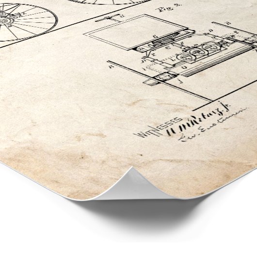 Road Engine Patent - Old Look Poster (Ecke)