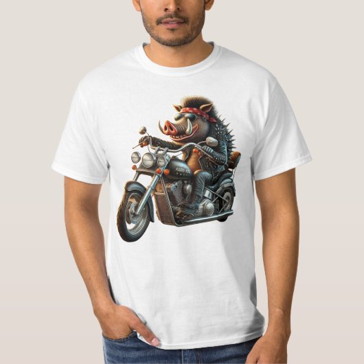 Road Hog Biker T-Shirt | Rebel Motorcycle Hog Desi (Vorderseite)