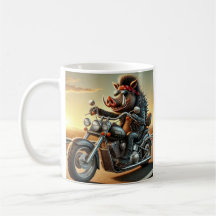Road Hog Motorrad Tasse | Biker Schwein auf Choppe