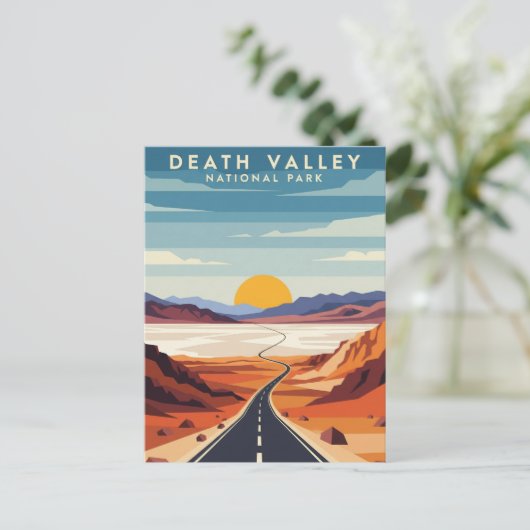 Road in Death Valley Nationalpark Souvenir Postkarte (Stehend Vorderseite)