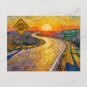 Road Journey Rock and Roll Never Ends Stringtown  Postkarte (Vorderseite)