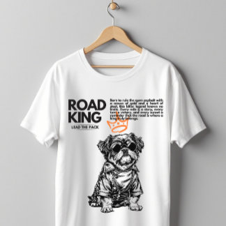 Road King Biker Hund Motorradfahrer T-Shirt