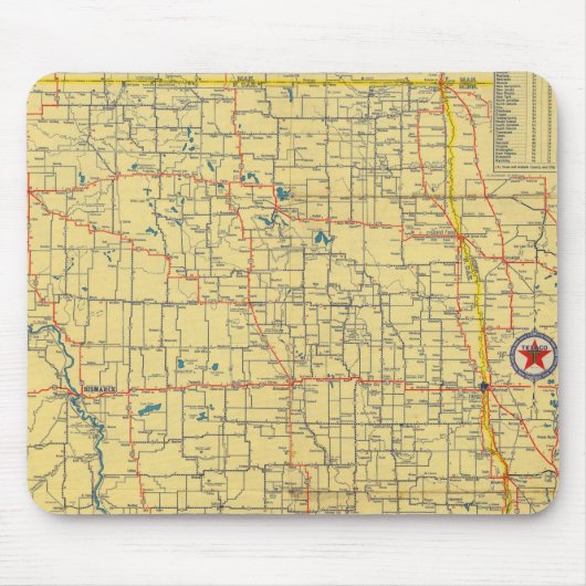 Road Map N & S Dakota Mousepad (Vorne)