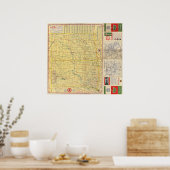 Road Map N & S Dakota Poster (Küche)