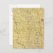 Road Map N & S Dakota Postkarte (Vorne/Hinten)