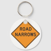 Road Narrows Road Sign Schlüsselanhänger (Rückseite)