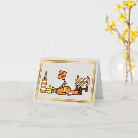 Road or Highway Worker Birthday Card Karte (Gelbe Blume)