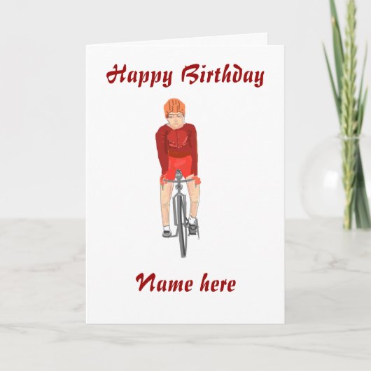 Road Racing Cyclist, man, Name vorne hinzufügen Karte (Vorderseite)
