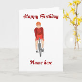 Road Racing Cyclist, man, Name vorne hinzufügen Karte (Gelbe Blume)