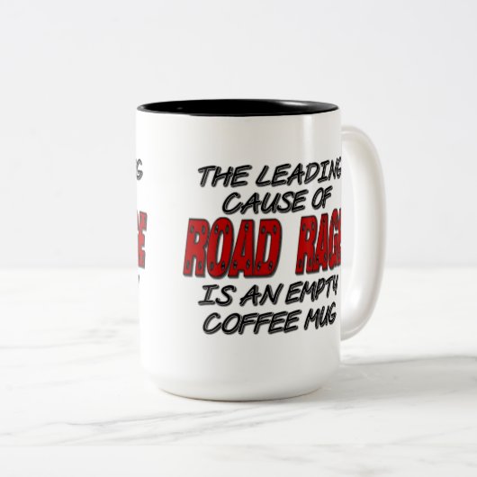 Road Rage Coffee Spaß Zweifarbige Tasse (VorderseiteRechts)