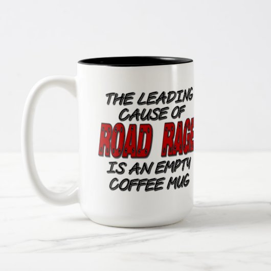 Road Rage Coffee Spaß Zweifarbige Tasse (Links)