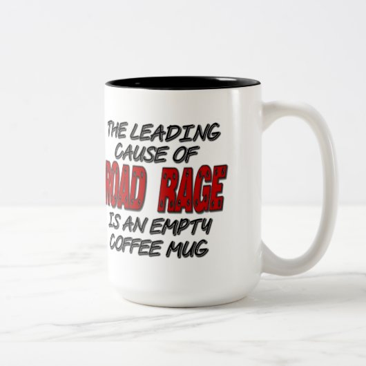 Road Rage Coffee Spaß Zweifarbige Tasse (Rechts)