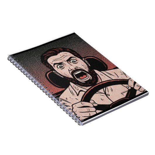 Road Rage Comic – Driver’s Fury Unleashed Notizblock (Rechte Seite)