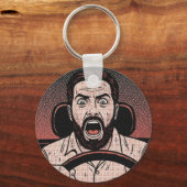 Road Rage Comic – Driver’s Fury Unleashed Schlüsselanhänger (Rückseite)