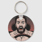 Road Rage Comic – Driver’s Fury Unleashed Schlüsselanhänger (Rückseite)