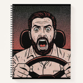 Road Rage Comic – Unkontrollierte Wut des Fahrers Notizblock