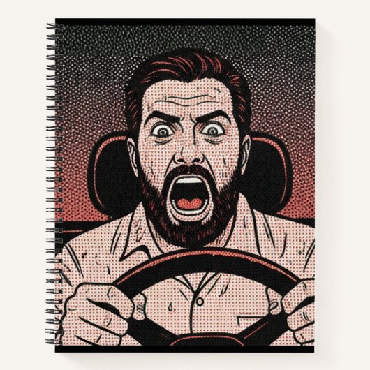 Road Rage Comic – Unkontrollierte Wut des Fahrers Notizblock (Vorderseite)