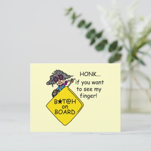 Road Rage Spaß Postkarte (Stehend Vorderseite)