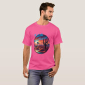 Road Runner Texas Wüste Sunset Cactus Running Bir T-Shirt (Vorne ganz)