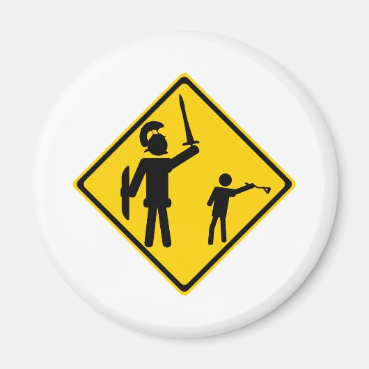Road Sign David und Goliath Magnet (Vorne)