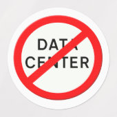 Road sign no data centers  etiketten (Design 2)