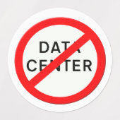 Road sign no data centers  etiketten (Design 1)