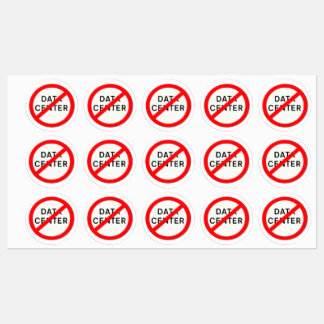 Road sign no data centers  etiketten