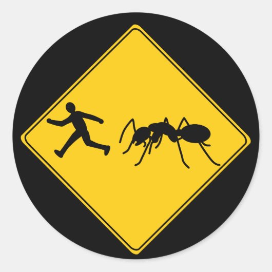 Road Sign - Riant Ant Runder Aufkleber (Vorderseite)