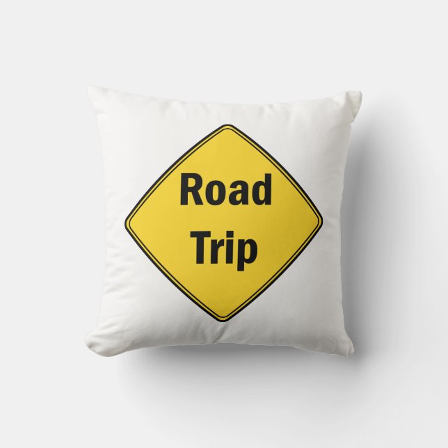 Road Sign- Road Trip Kissen (Vorderseite)