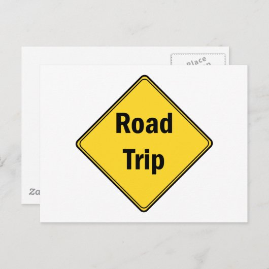 Road Sign- Road Trip Postkarte (Vorne/Hinten)