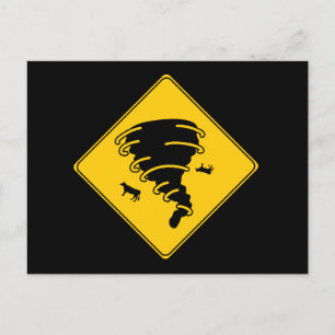 Road Sign- Tornado Postkarte