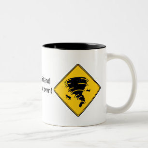 Road Sign- Tornado Zweifarbige Tasse