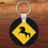 Road Sign Unicorn Schlüsselanhänger (Vorderseite)