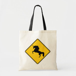 Road Sign Unicorn Tragetasche