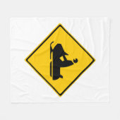 Road Snowmobile Warning Sign Snow Winter Fleecedecke (Vorderseite (Horizontal))
