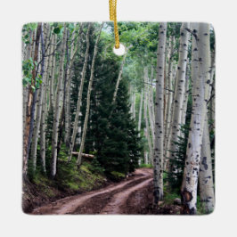 Road Through The Birch Keramikornament