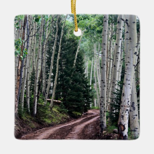 Road Through The Birch Keramikornament (Vorderseite)