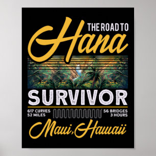 Road To Hana Überlebender Kurvenpalme Maui Hawaii  Poster