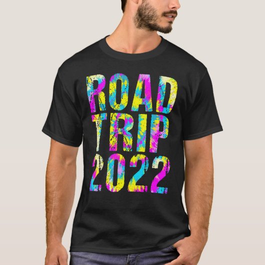 Road Trip 2022 Tie Dye Matching Family T-Shirt (Vorderseite)