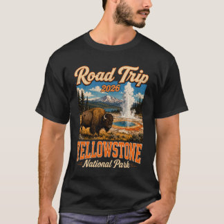 Road Trip 2026 Yellowstone Nationalpark Bison Männ T-Shirt