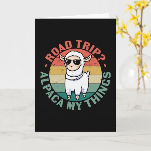 Road Trip Alpaca My Things Funny Llama Karte (Gelbe Blume)