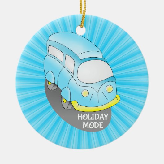 Road Trip Blue Van Keramikornament (Vorne)