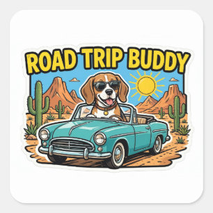 Road Trip Buddy Aufkleber — Beagle Sonnenbrille Vi