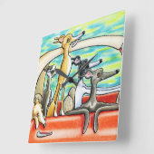 Road Trip by Andie Quadratische Wanduhr (Winkel)