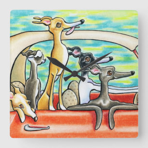 Road Trip by Andie Quadratische Wanduhr