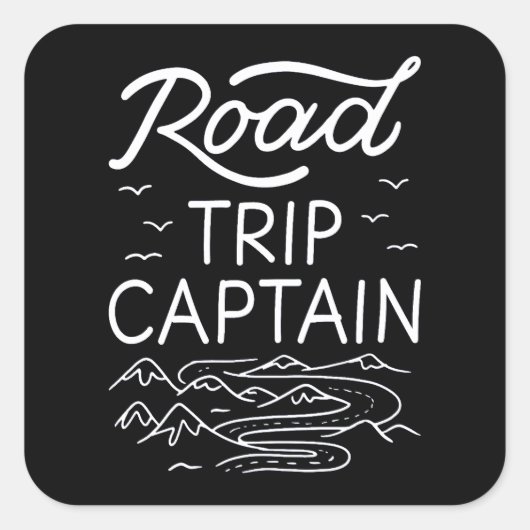 Road Trip Captain I Quadratischer Aufkleber (Vorderseite)
