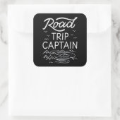 Road Trip Captain I Quadratischer Aufkleber (Tasche)