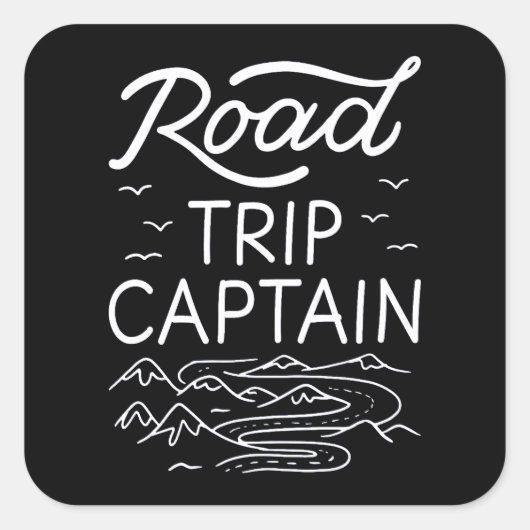 Road Trip Captain I Quadratischer Aufkleber (Vorderseite)