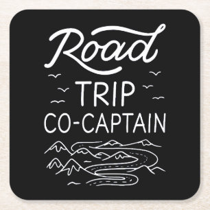 Road Trip Co-Kapitän I - RV-Navigator Camping-Lieb Rechteckiger Pappuntersetzer