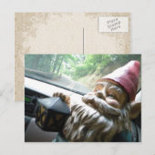 Road Trip Gnome Postkarte (Vorne/Hinten)